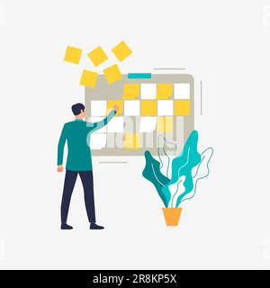 Manager removing notes from board Stock Vector