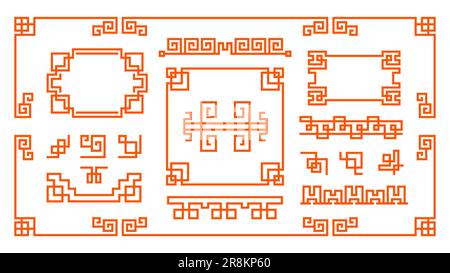 Asian decorative frames set Stock Vector