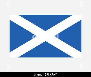 Scotland Flag. Scots Scottish National Nation Country Banner Icon Sign Symbol. UK United Kingdom Blue White St Andrews Cross Saltire Clipart Vector Stock Vector