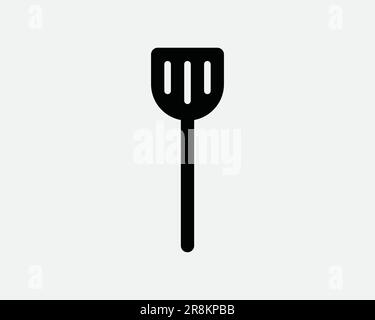 Spatula Icon. Cooking Utensil Kitchen Equipment Tool Cutlery Restaurant Chef. Black White Sign Symbol Illustration Artwork Graphic Clipart EPS Vector Stock Vector