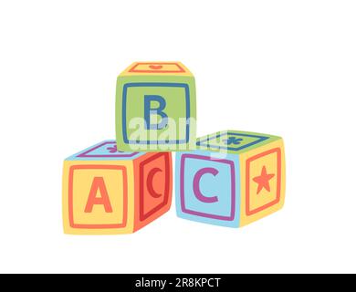 Baby abc blocks toy plastic cubes vector illustration isolated on white background Stock Vector Image Art Alamy