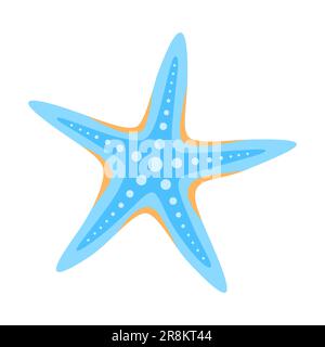 Blue and orange starfish isolated on white background. Flat vector illustration Stock Vector