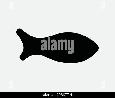 Fish Icon. Sea Food Seafood Marine Water Ocean Sea Aquatic Animal Wildlife. Black and White Sign Symbol Shape Illustration Artwork Clipart EPS Vector Stock Vector