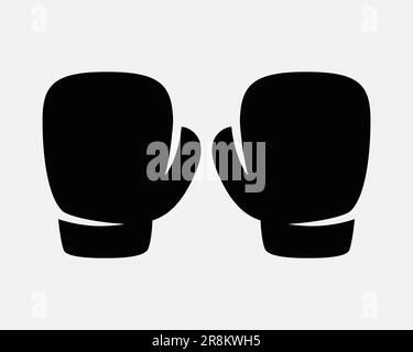 Boxing Gloves Icon Box Punch Punching Sport Competition Fight Hand Protection Black White Sign Symbol Illustration Artwork Graphic Clipart EPS Vector Stock Vector