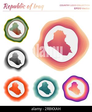 Republic of Iraq logo. Badge of the country. Layered circular sign ...