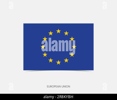 European Union Rectangle flag icon with shadow. Stock Vector