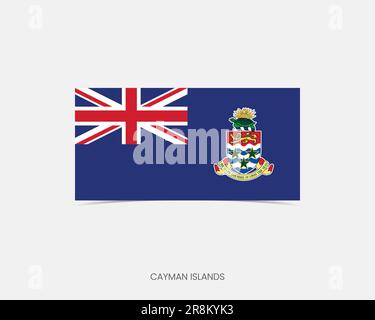 Cayman Islands Rectangle flag icon with shadow. Stock Vector