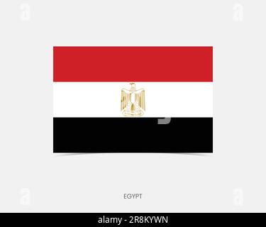 Egypt flag - flat vector rectangle with rounded corners and dropped ...