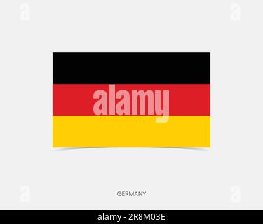 Germany flag - flat vector rectangle with rounded corners and dropped ...