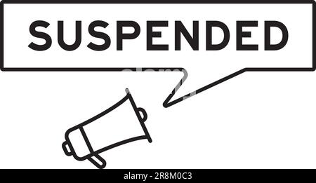 Megaphone icon with speech bubble in word suspended on white background Stock Vector