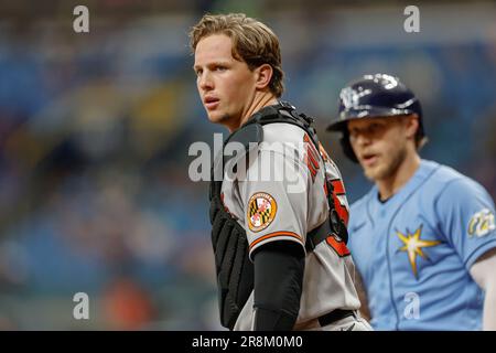 Baltimore Orioles' Adley Rutschman looks on before a baseball game against  the Oakland Athletics, Friday, Sept. 2, 2022, in Baltimore. (AP Photo/Nick  Wass Stock Photo - Alamy