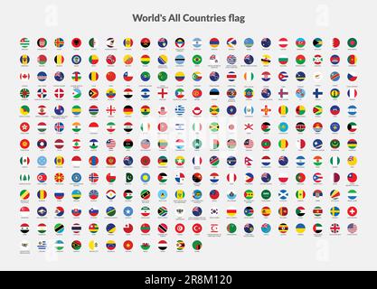 The collection of flag icons for all countries in the world Stock Vector