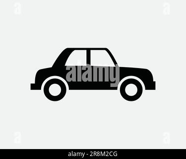 Car Icon Automobile Vehicle Transport Transportation Road Traffic Motor Black White Sign Symbol Shape Illustration Artwork Graphic Clipart EPS Vector Stock Vector