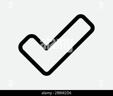 Checkmark Line Icon. Verified Approval Confirm Okay Vote Positive Agreement. Black White Sign Symbol Illustration Artwork Graphic Clipart EPS Vector Stock Vector