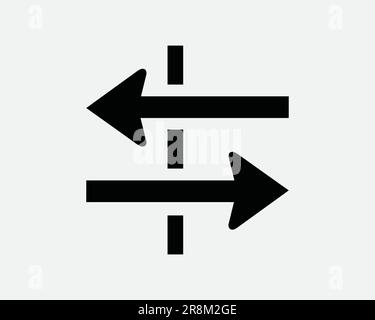 Cross Border Icon. Left Right Arrow Osmosis Membrane Filter Transfer Exchange Black White Sign Symbol Illustration Artwork Graphic Clipart EPS Vector Stock Vector