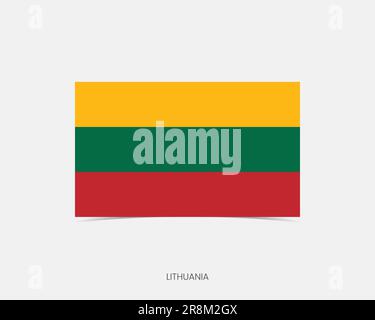 Lithuania Rectangle flag icon with shadow. Stock Vector