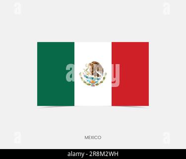 Mexico flag - flat vector rectangle with rounded corners and dropped ...