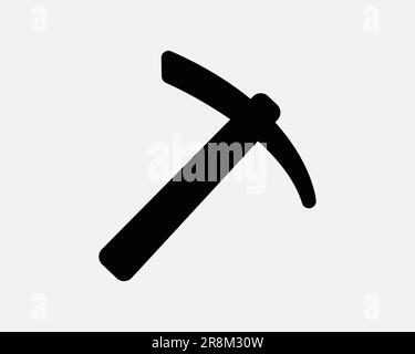 Pickaxe Icon. Pick Axe Mine Mining Equipment Excavation Chisel Dig Hardware. Black White Sign Symbol Illustration Artwork Graphic Clipart EPS Vector Stock Vector