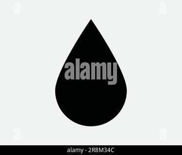 Water Droplet Icon. Liquid Drip Drop Oil Blood Soap Rain Raindrop Tear Splash Black White Sign Symbol Illustration Artwork Graphic Clipart EPS Vector Stock Vector