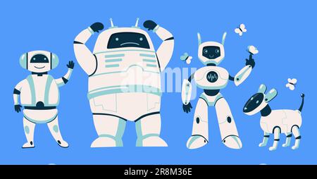 Different robots set Stock Vector