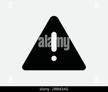 Alert Icon. Triangle Warning Notice Warn Attention Caution Beware Exclamation Mark Point. Black White Sign Symbol Artwork Graphic Clipart EPS Vector Stock Vector