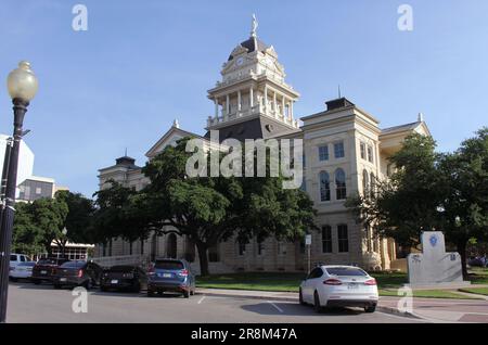 Belton, TX - June 7, 2023: Historic Bell County Courthouse Located in Downtown Belton Texas Stock Photo