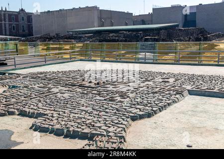 Model of Aztec capital city of Tenochtitlan, Templo Mayor, Mexico City, Mexico Stock Photo