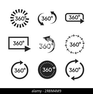 Set of logos with 360 degrees arrows Stock Vector