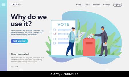 Voters inserting forms into ballot boxes Stock Vector