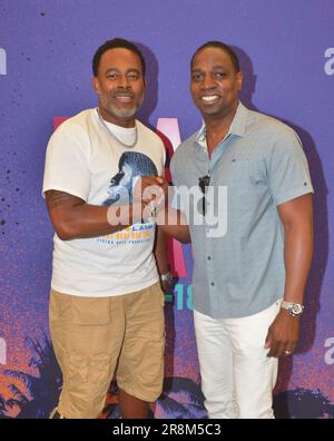 Miami Beach, USA. 17th June, 2023. MIAMI BEACH, FLORIDA - JUNE 17: Lamman Rucker and Galen Gordon attend the Screening Chris Spencer Comedy Special: 'Don't Call It A Comeback' during the 2023 American Black Film Festival at Miami Beach Convention Center on June 17, 2023 in Miami Beach, Florida. (Photo by JL/Sipa USA) Credit: Sipa USA/Alamy Live News Stock Photo