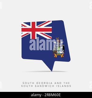 South Georgia and the South Sandwich Islands flag bubble chat icon Stock Vector