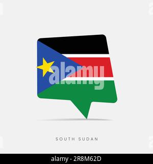 South Sudan flag bubble chat icon Stock Vector