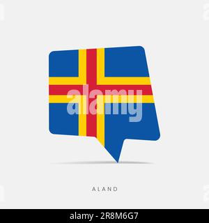 Aland flag bubble chat icon Stock Vector