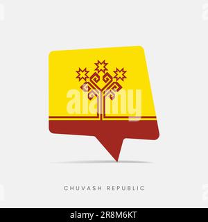 Chuvash Republic flag bubble chat icon Stock Vector