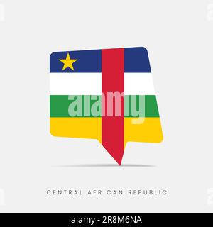 Central African Republic flag bubble chat icon Stock Vector