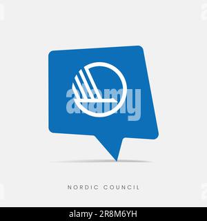 Nordic Council flag bubble chat icon Stock Vector