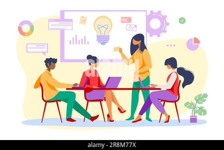 Business team discussing ideas for startup Stock Vector