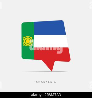 Khakassia flag bubble chat icon Stock Vector