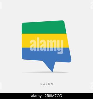 Gabon flag bubble chat icon Stock Vector