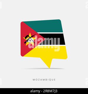 Mozambique flag bubble chat icon Stock Vector