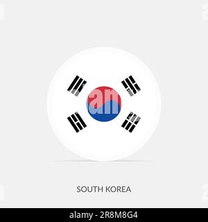 South Korea round flag icon. Round World Flags Vector illustration ...