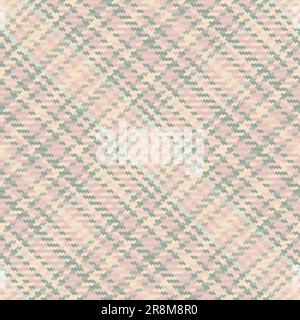 Vector texture fabric of seamless pattern textile with a plaid background tartan check in light and grey colors. Stock Vector