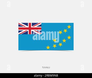 Tuvalu Rectangle flag icon with shadow. Stock Vector
