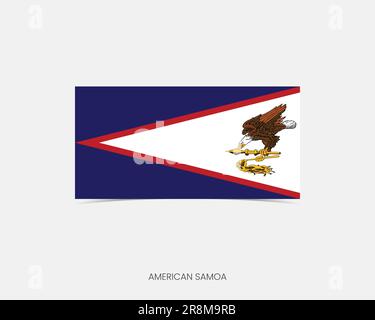 American Samoa Rectangle flag icon with shadow. Stock Vector