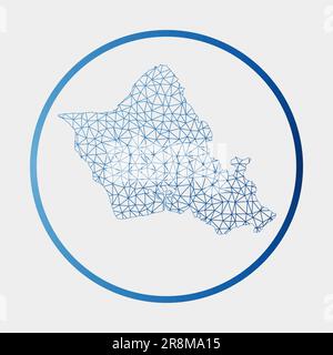 Network map of Oahu. Island digital connections map. Technology ...