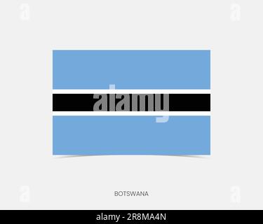 Botswana Rectangle flag icon with shadow. Stock Vector