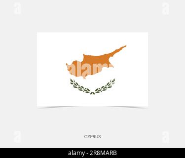 Cyprus Rectangle flag icon with shadow. Stock Vector