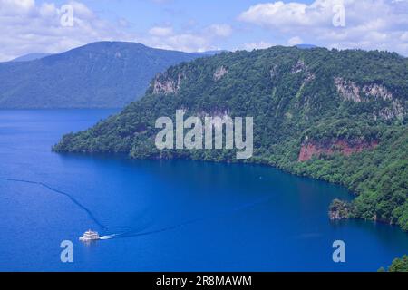 Lake towada and cruise ships Stock Photo