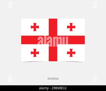 Georgia Rectangle flag icon with shadow. Stock Vector