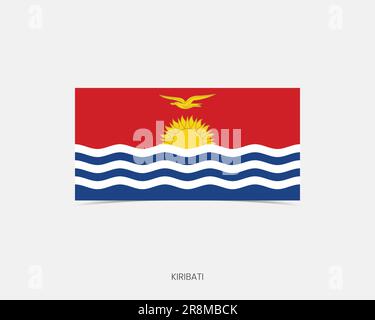Kiribati Rectangle flag icon with shadow. Stock Vector